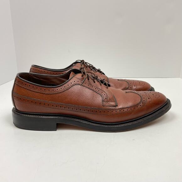 Allen Edmonds | AA Narrow MacNeil Brown Leather Long Wingtip Oxfords Dress Shoes - Picture 5 of 15